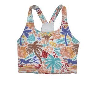 Wildfox Longline Racerback Sports Bra with Pads in Savanna Print Size XS
